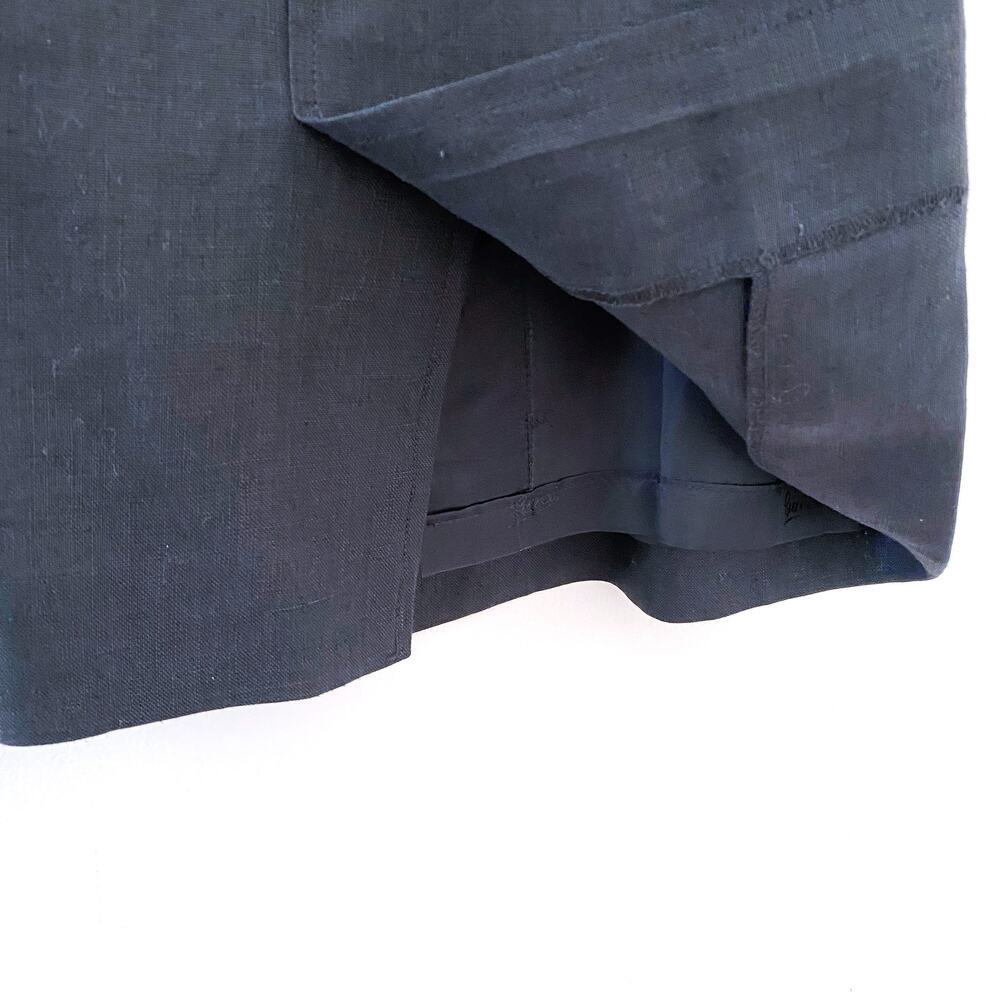 Vintage Gucci Linen Pencil Skirt Women's Size 44 EUR Small 70's Pockets Black - Picture 4 of 5